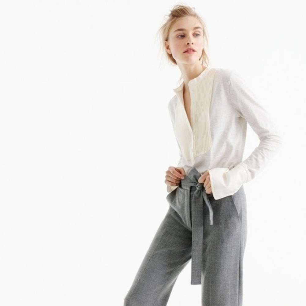 J.Crew Tuxedo Inspired Long Sleeve Shirt Blouse